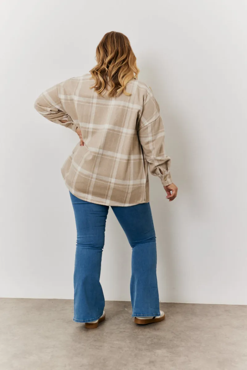 Check Button Through Shacket|In the Style