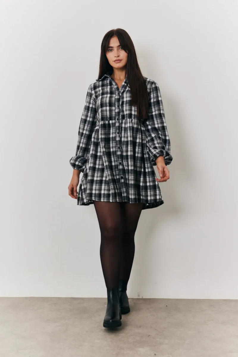 Check Smock Shirt Dress|In the Style Hot