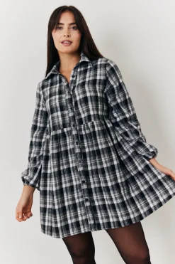 Check Smock Shirt Dress|In the Style Hot