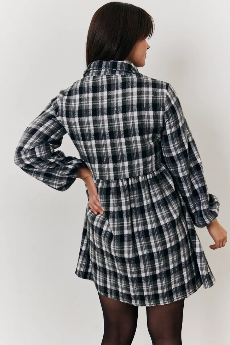 Check Smock Shirt Dress|In the Style Hot
