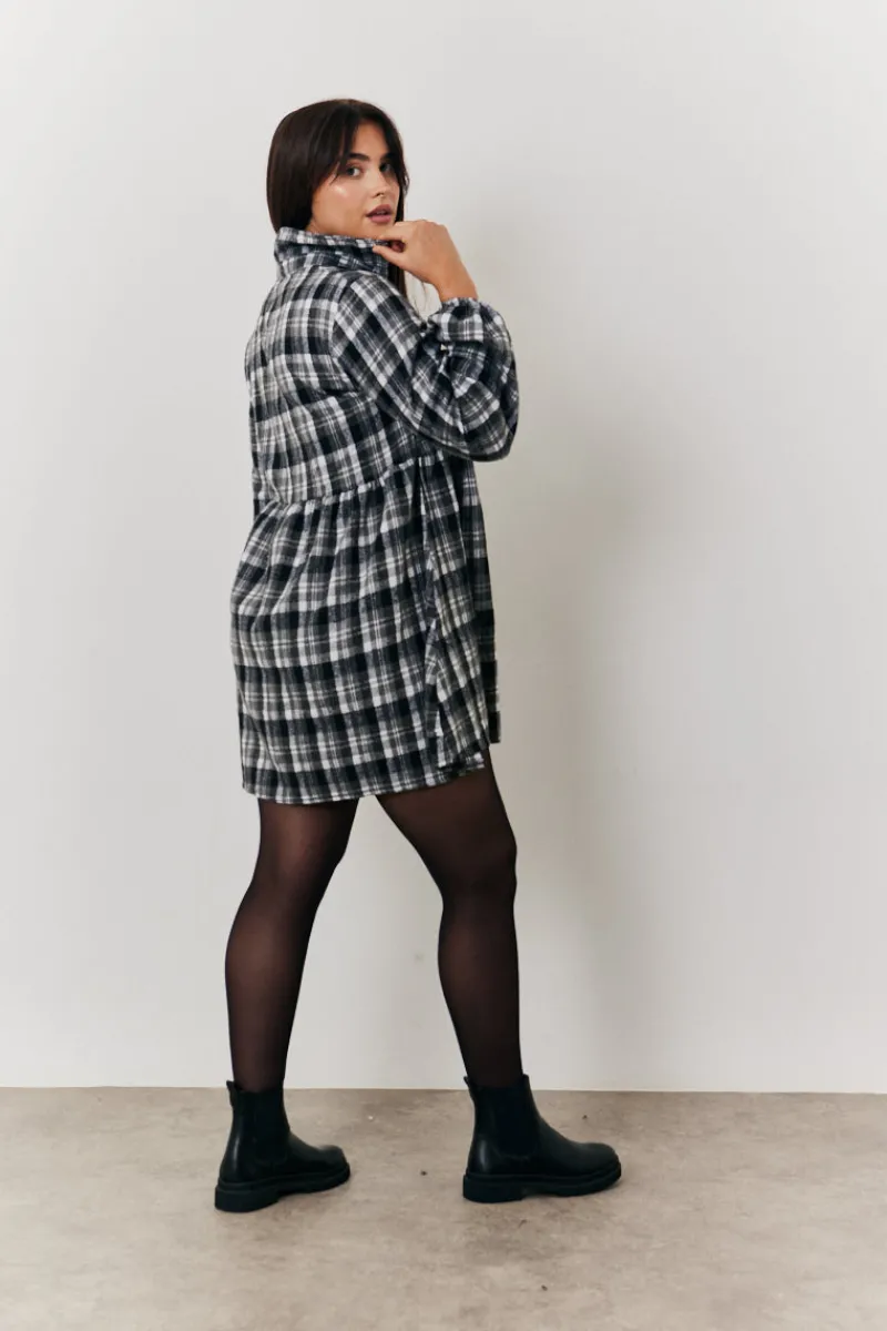 Check Smock Shirt Dress|In the Style Hot