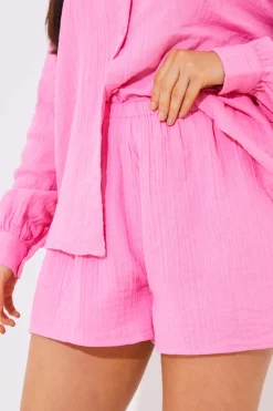 Cheesecloth Elasticated Waist Co-Ord Short|In The Style