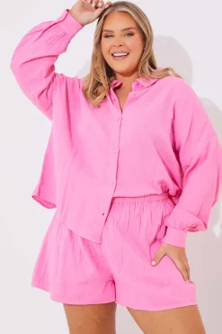 Cheesecloth Elasticated Waist Co-Ord Short|In The Style