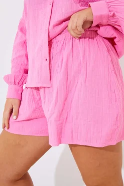Cheesecloth Elasticated Waist Co-Ord Short|In The Style