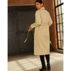 Contrast Trim Belted Trench Coat in Camel|CHI CHI LONDON Sale