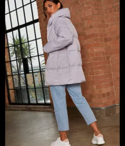 Padded Puffer Coat in Grey|CHI CHI LONDON Outlet