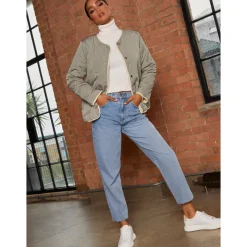 Reversible Quilted Short Jacket in Cream and Khaki|CHI CHI LONDON Hot