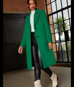 Single Breasted Coat in Green|CHI CHI LONDON Best