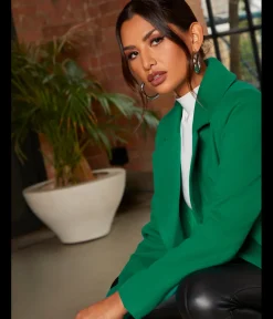 Single Breasted Coat in Green|CHI CHI LONDON Best