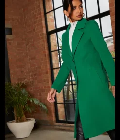 Single Breasted Coat in Green|CHI CHI LONDON Best