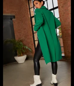 Single Breasted Coat in Green|CHI CHI LONDON Best