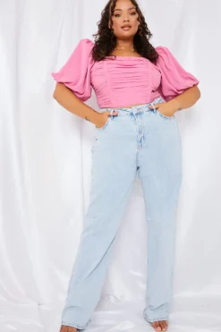 Chiffon Bandeau Balloon Sleeve Top|In the Style Outlet