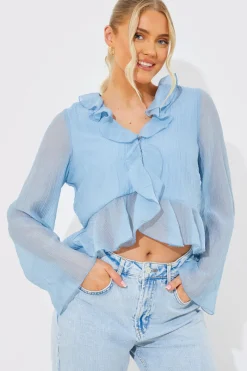 Chiffon Frill Blouse|In the Style Discount