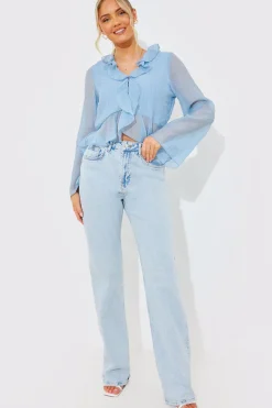 Chiffon Frill Blouse|In the Style Discount