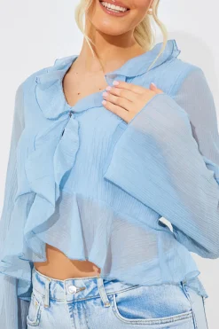 Chiffon Frill Blouse|In the Style Discount