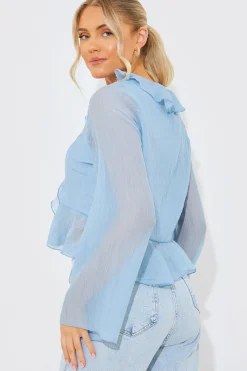 Chiffon Frill Blouse|In the Style Discount