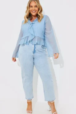 Chiffon Frill Blouse|In the Style Discount