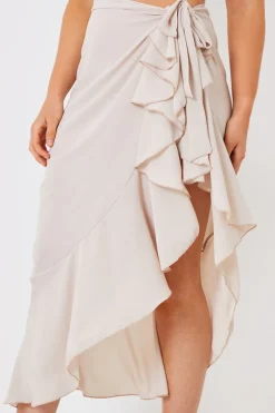Chiffon Frill Detail Wrap Sarong|In the Style Clearance