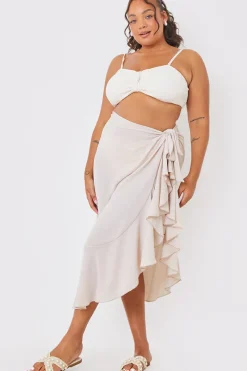 Chiffon Frill Detail Wrap Sarong|In the Style Clearance
