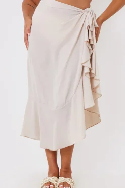 Chiffon Frill Detail Wrap Sarong|In the Style Clearance