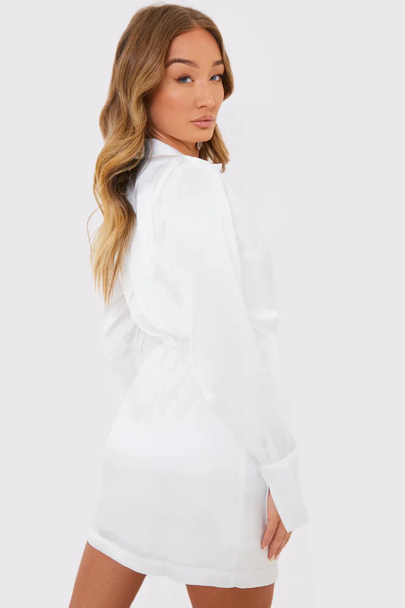 Collar Button Mini Dress|In The Style Clearance