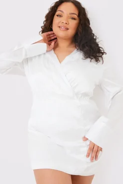 Collar Button Mini Dress|In The Style Clearance