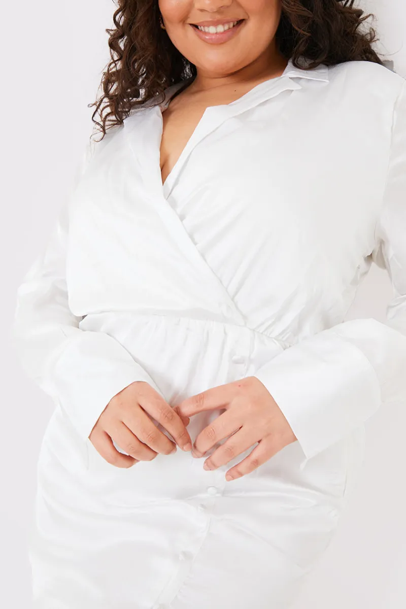 Collar Button Mini Dress|In The Style Clearance