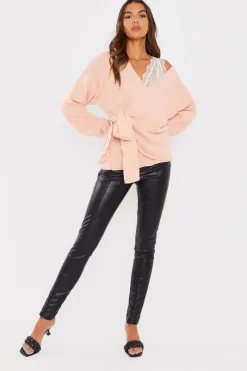 Contour' Leather Look Leggings|In The Style Clearance