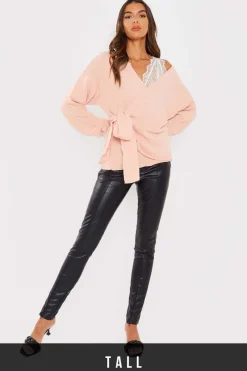 Contour' Leather Look Leggings|In The Style Clearance