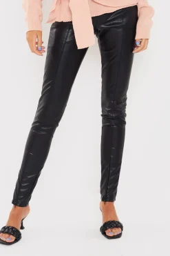 Contour' Leather Look Leggings|In The Style Clearance