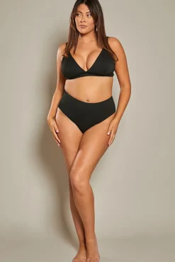 Contour Rib High Leg High Waisted Bikini Bottoms|In The Style Clearance