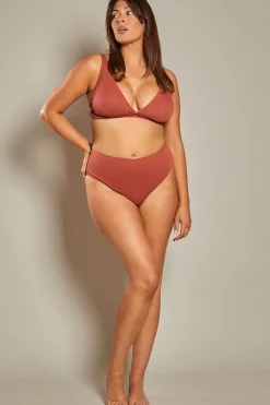 Contour Rib High Leg High Waisted Bikini Bottoms|In The Style Hot