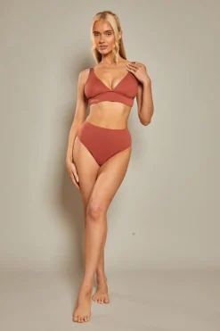 Contour Rib High Leg High Waisted Bikini Bottoms|In The Style Hot
