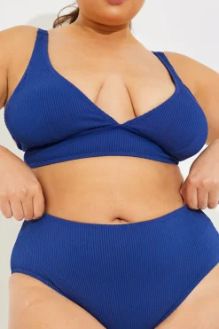 Contour Rib High Waisted High Leg Bikini Bottom|In The Style Hot