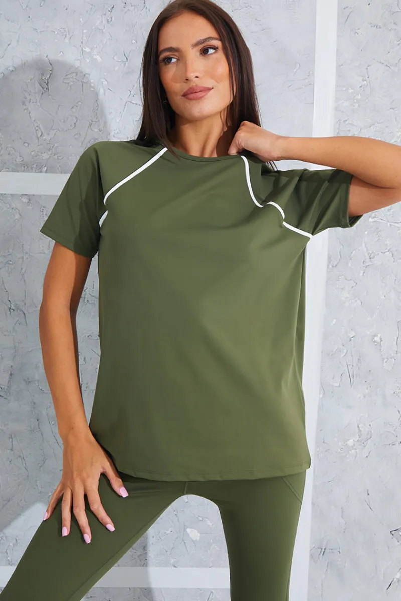 Contrast Active T-Shirt|In the Style Sale