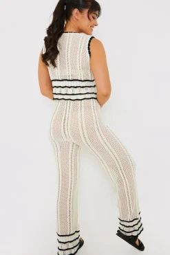 Contrast Binding Crochet Co-Ord Trouser|In the Style Sale