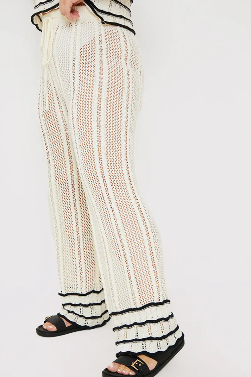 Contrast Binding Crochet Co-Ord Trouser|In the Style Sale