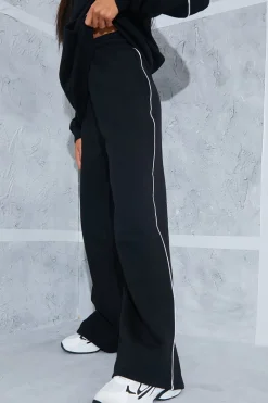 Contrast Piping Wide Leg Joggers|In the Style Outlet
