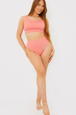 Control Crinkle High Waisted High Leg Bikni Bottoms|In the Style New