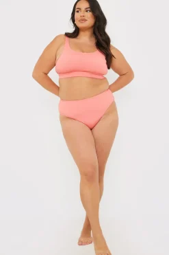 Control Crinkle High Waisted High Leg Bikni Bottoms|In the Style New