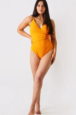 Control Crinkle Wrap Front O Ring Swimsuit|In the Style Online