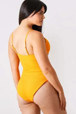 Control Crinkle Wrap Front O Ring Swimsuit|In the Style Online