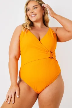 Control Crinkle Wrap Front O Ring Swimsuit|In the Style Online