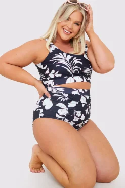 Control Floral Print Ruched High Waisted Bottoms|In the Style New
