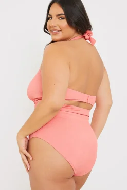 Control Fuller Support Crinkle Halter Twist Front Swimsuit|In the Style Discount