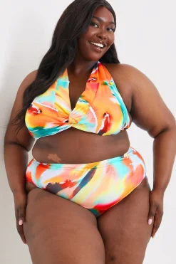 Control High Waist Abstract Print Bikini Bottom|In the Style