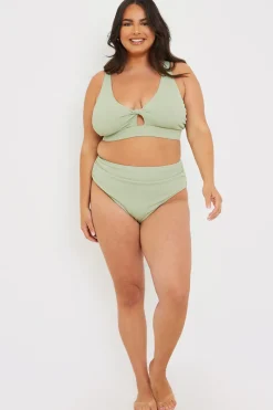 Control High Waisted Rib Bikini Bottoms|In the Style