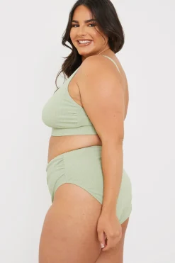 Control High Waisted Rib Bikini Bottoms|In the Style