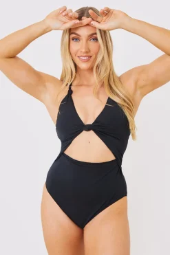 Control Knot Detail Cut Out Swimsuit|In the Style Clearance