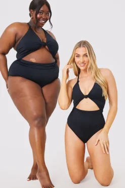 Control Knot Detail Cut Out Swimsuit|In the Style Clearance